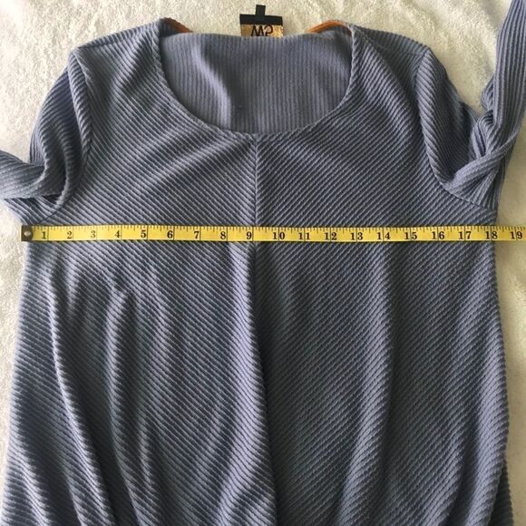 Anthro W5 Periwinkle Blue Twist Front Top Size L - Picture 5 of 9